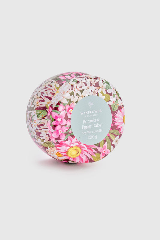Boronia & Paper Daisy - Waxflower Candle Tin 200g