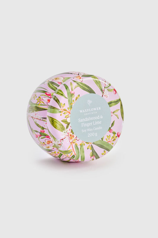 Sandalwood & Finger Lime - Waxflower Candle Tin 200g