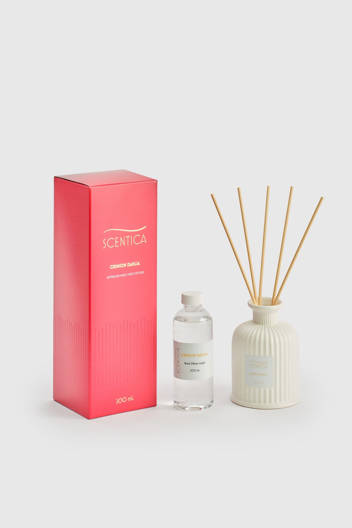 Dahlia Reed Diffuser Crimson Dahlia Reed Diffuser 200mL – Fine Lines