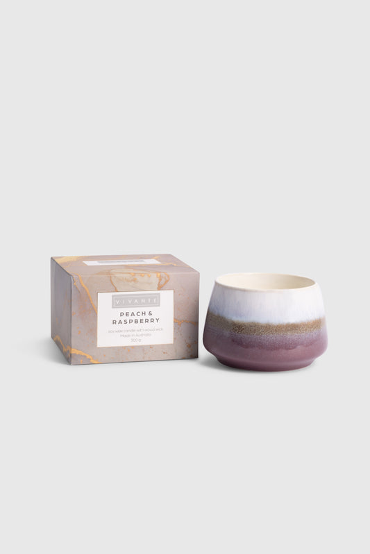 Peach & Raspberry Ceramic Candle 300g