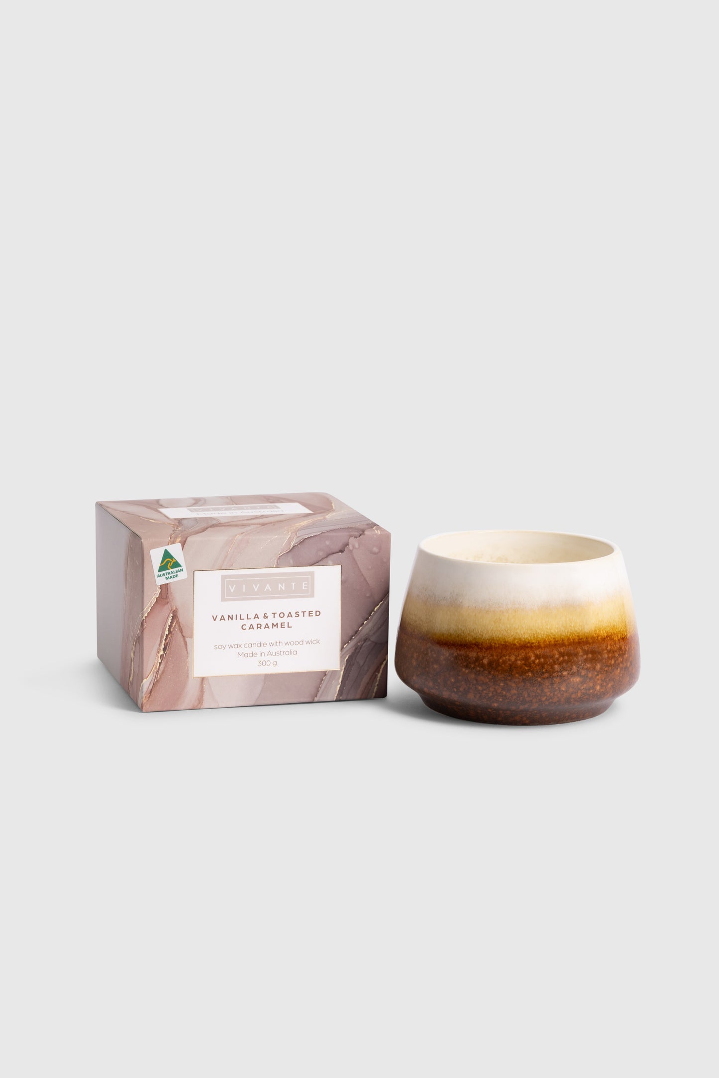 Vanilla & Toasted Caramel Ceramic Candle 300g