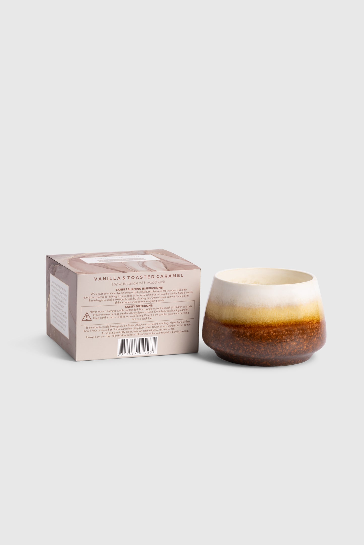 Vanilla & Toasted Caramel Ceramic Candle 300g