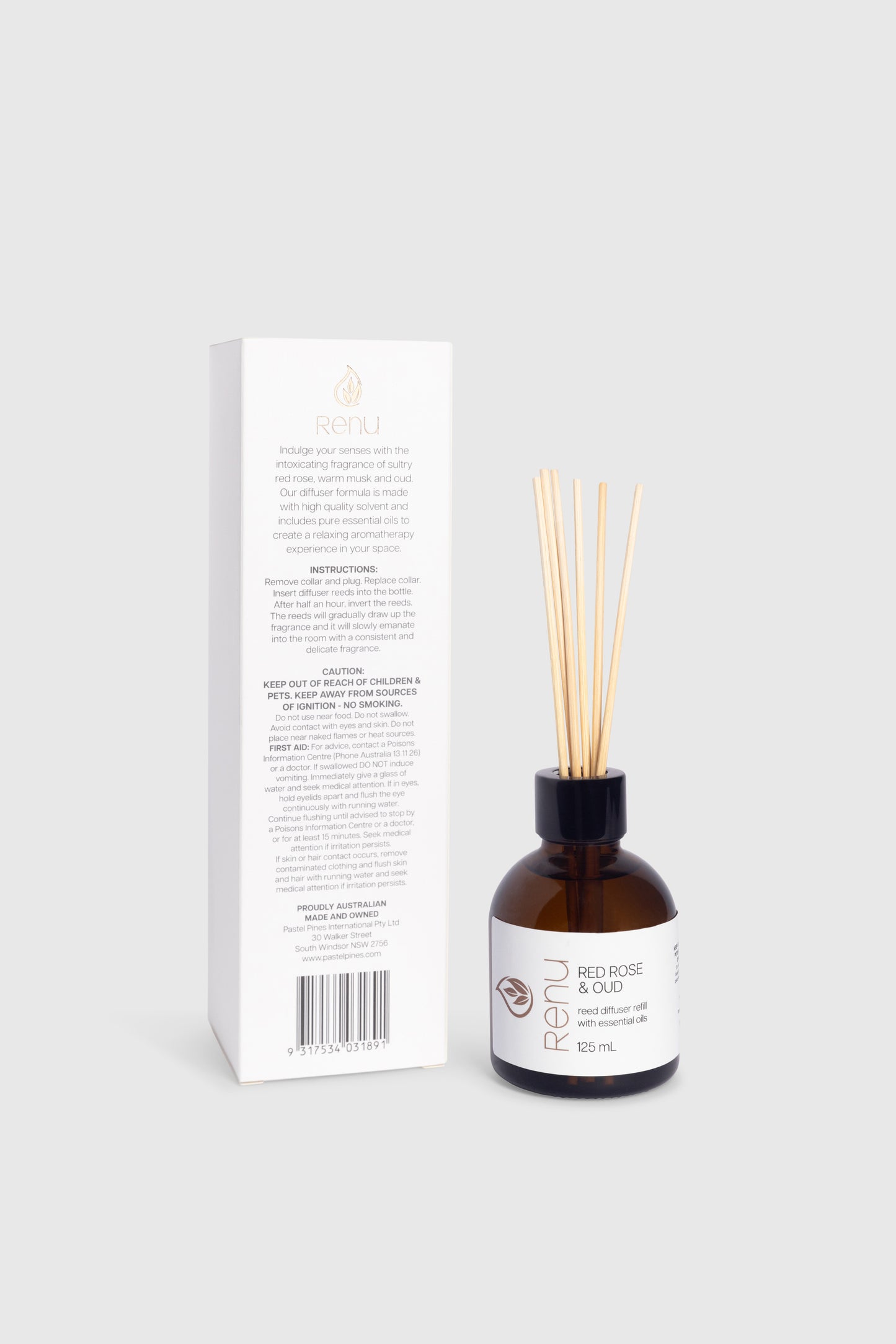 Red Rose & Oud - Renu White Reed Diffuser 145mL